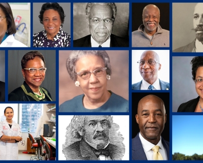 Collage of 14 Black individuals who shaped the field of public health
