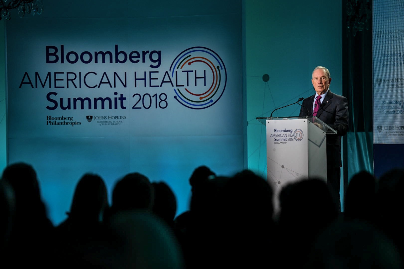 Michael R. Bloomberg at the Bloomberg American Health Initiative Summit in 2018
