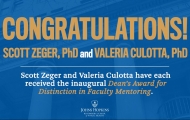 Congratulations Scott Zeger &amp; Valerie Culotta! 