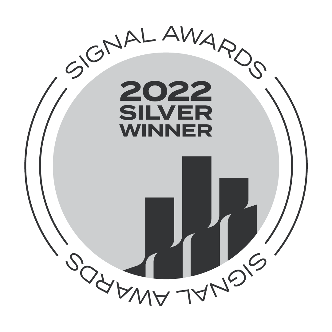 Badge that says, "Signal Awards 2022 Silver Winner."