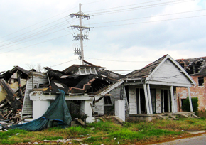home destroyed by natural disaster