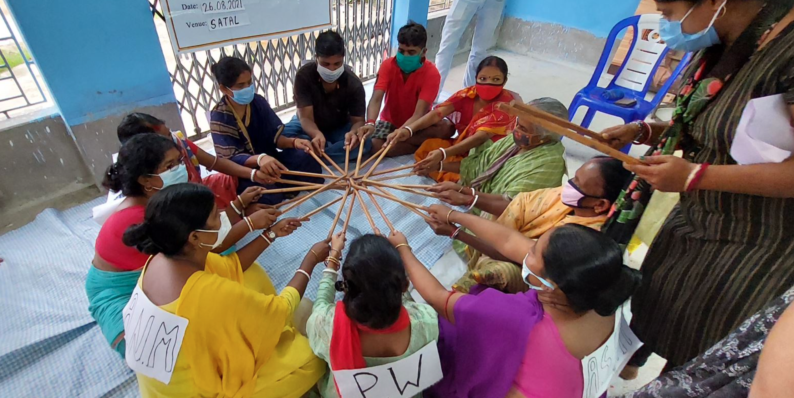 Indian women participate in community game