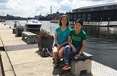 Elizabeth Abrams and Sally Yan, new students Explore Baltimore in Fells Point