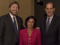 Christopher Jennings, Gail Wilensky, and Dean Alfred Sommer, moderator of the debate