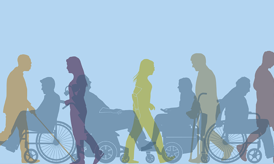 graphic of silhouettes of people with different disabilities