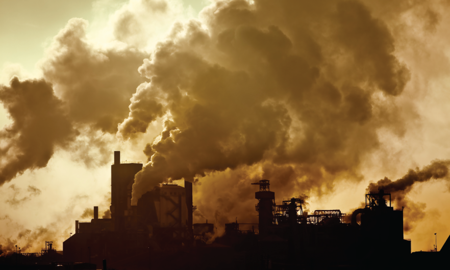 factory smokestacks showing polluted air