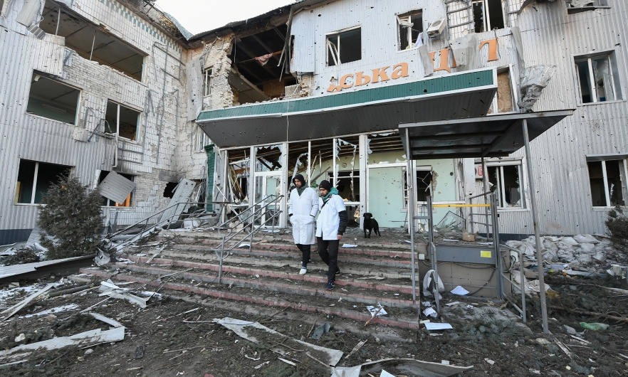Damaged Ukraine Hospital