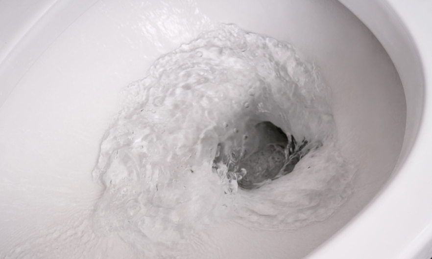 water being flushed down the toilet