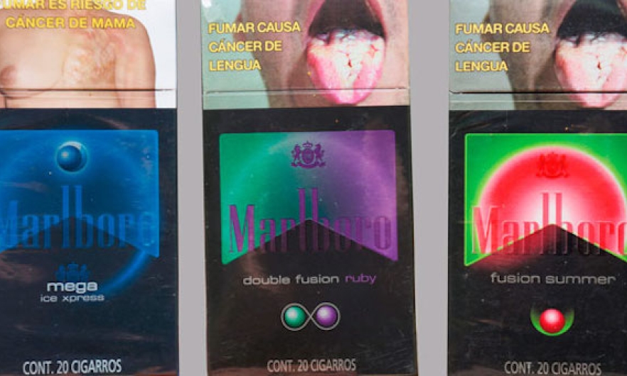 Packs of Marlboro cigarettes featuring different flavors and capsule formats