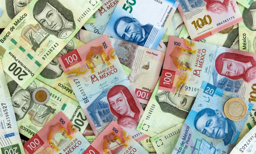 A background of Mexican Pesos