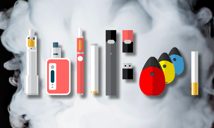 illustration of various electronic cigarettes