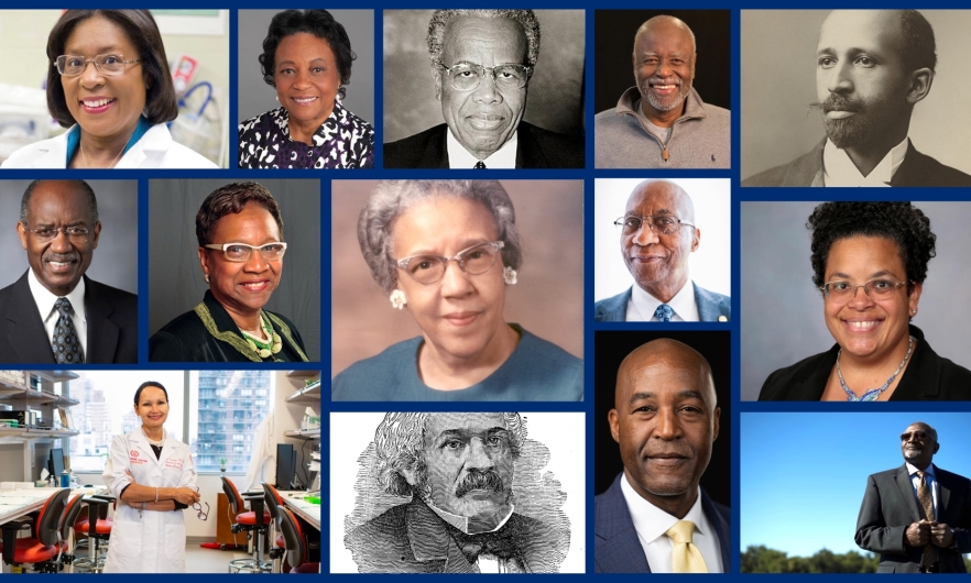 Collage of 14 Black individuals who shaped the field of public health