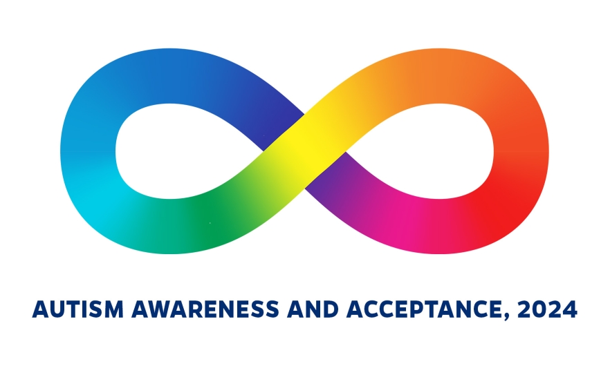 rainbow-hued infinity symbol to represent autism spectrum