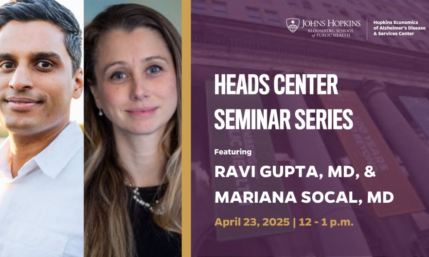 A headshot of a man and a headshot of a woman are featured next to a graphic titled Heads Center Seminar Series