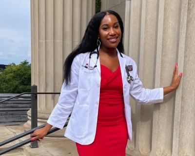 Female African American medical student