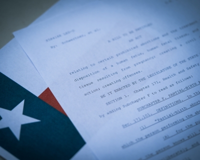 Texas flag image on paper