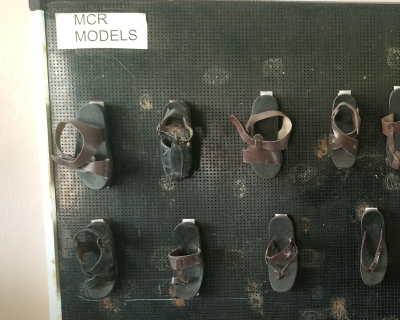 Custom-made microcellular rubber sandals are manufactured and given free of charge to patients at The Leprosy Mission Trust Hospital in Dayapuram, Manamadurai, for relief from foot ulcers and the management of leprosy-related disabilities. Kamala Thiagarajan