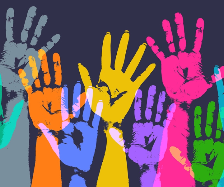 illustration of different color hands