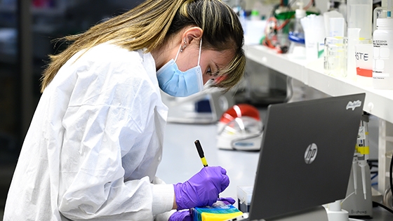 researcher working in a lab