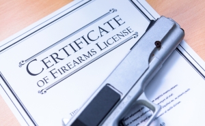 Image of firearm and certificate of firearms license