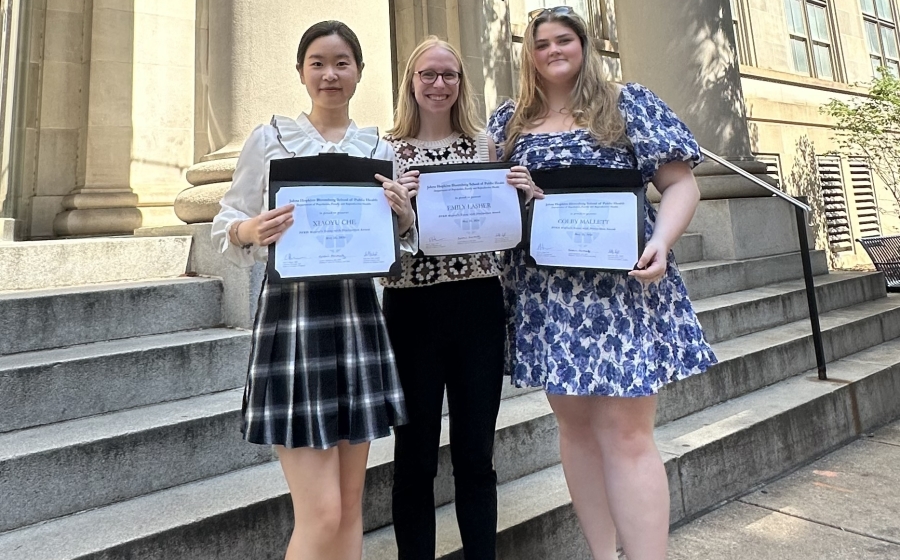 PFRH Master’s Essay of Distinction Award Winners Xiaoyu Che, Emily Lasher, and Colby Mallett