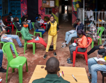 A teen girl presents her case at a debate on contraception at the Billian Music Family Resource &amp;amp; Leadership Centre in Mathare Informal Settlement on July 10, 2020 in Nairobi, Kenya. Image: Alissa Everett/Getty