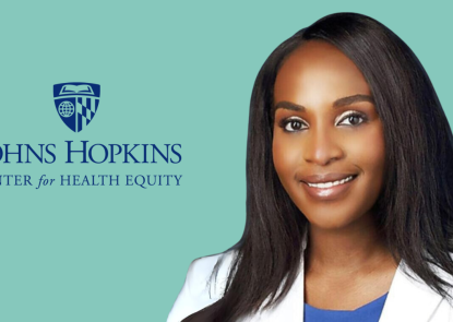 Headshot of Dr. Michelle Ogunwole with Center for Health Equity's logo